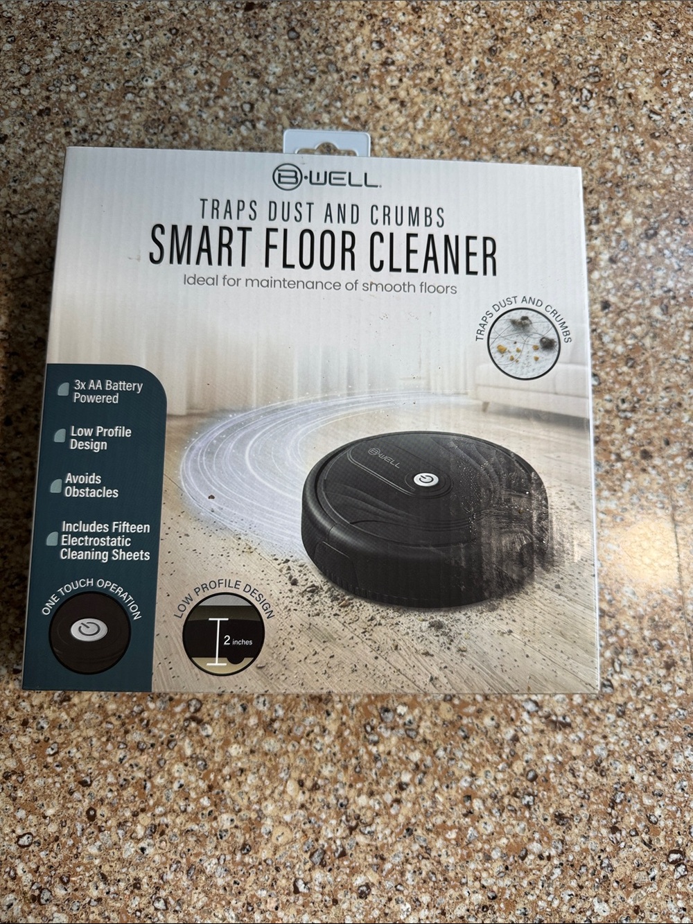 B-Well Black Smart Floor Cleaner - Low Profile Dust & Crumb Trapper